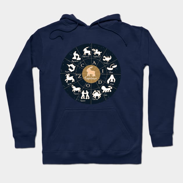 Capricorn, Zodiac, Astrology, Horoscope, Stars, Sun-and-moon. Birthday, Valentines-day, Holidays, Hoodie by PrintedDreams